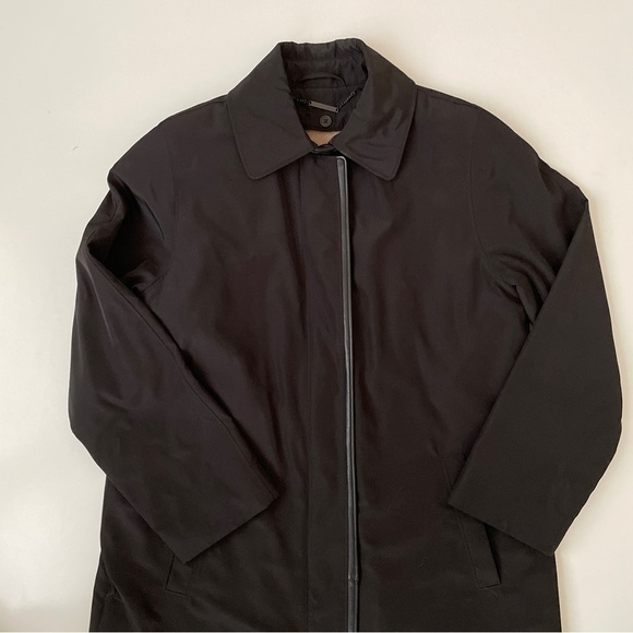 RARE ✨ Calvin Klein Black Car Coat Removable Tan Wool Cashmere Liner, Size Large - Picture 9 of 12